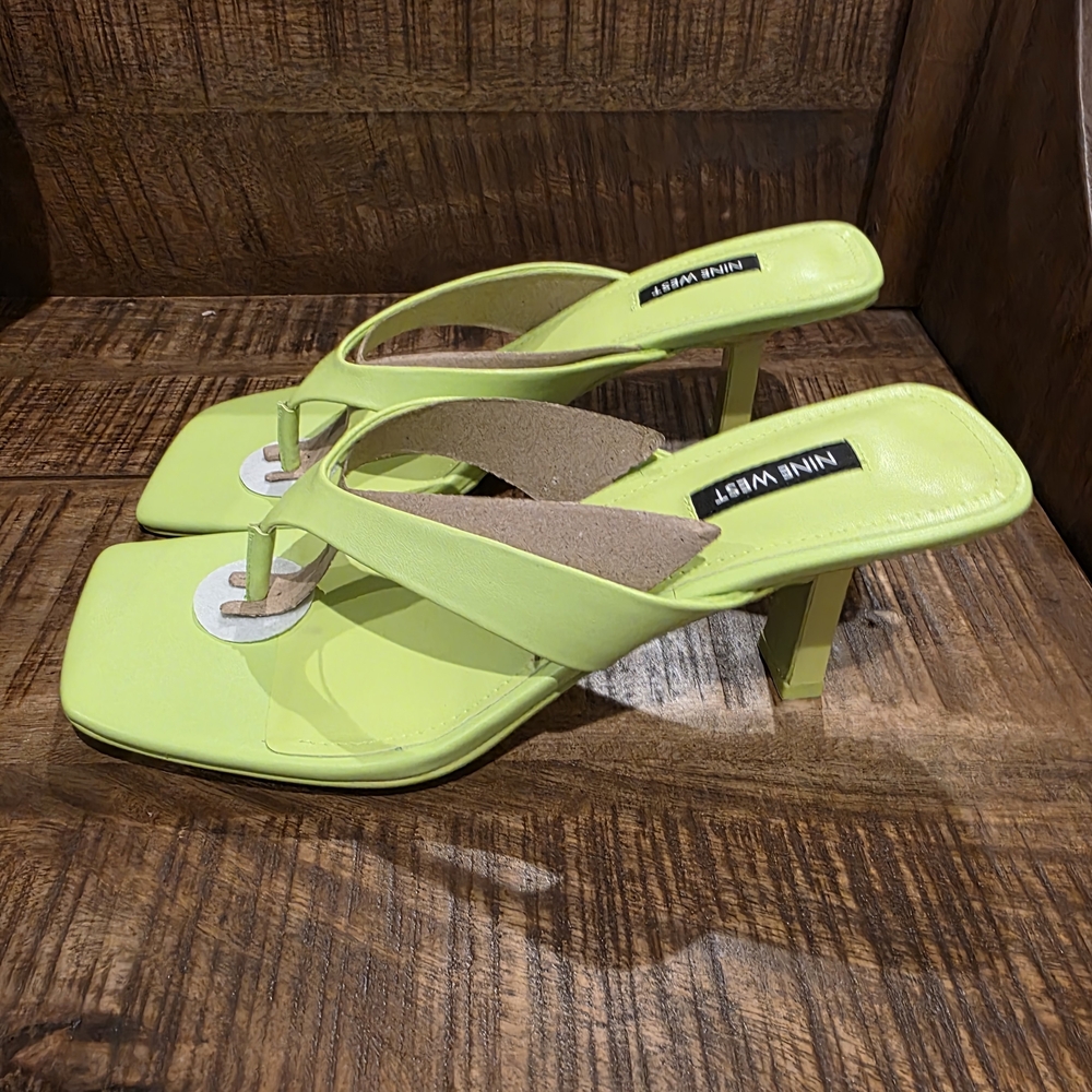 Nine West Nest Heeled Sandals in Neon Lime - Picture 5 of 8